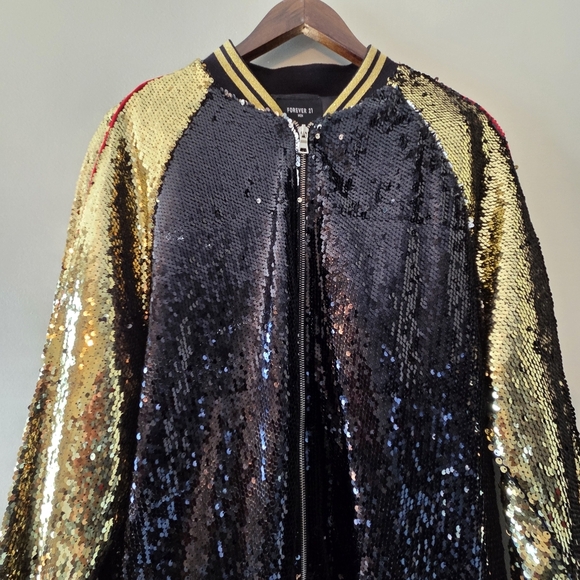 Forever21 Rare Vintage Style Unisex Sequin Boho Casual Festival Jacket Sz Large - Picture 12 of 13
